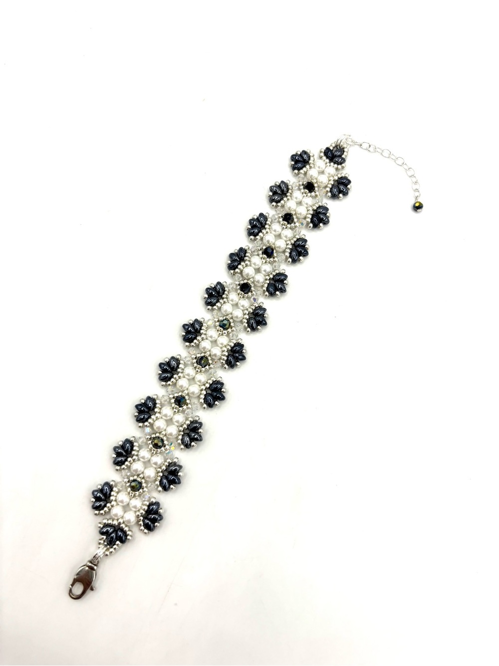 Hand Crafted Pearl & Black Victorian Style Bracelet - Women's Jewelry - Picture 6 of 7